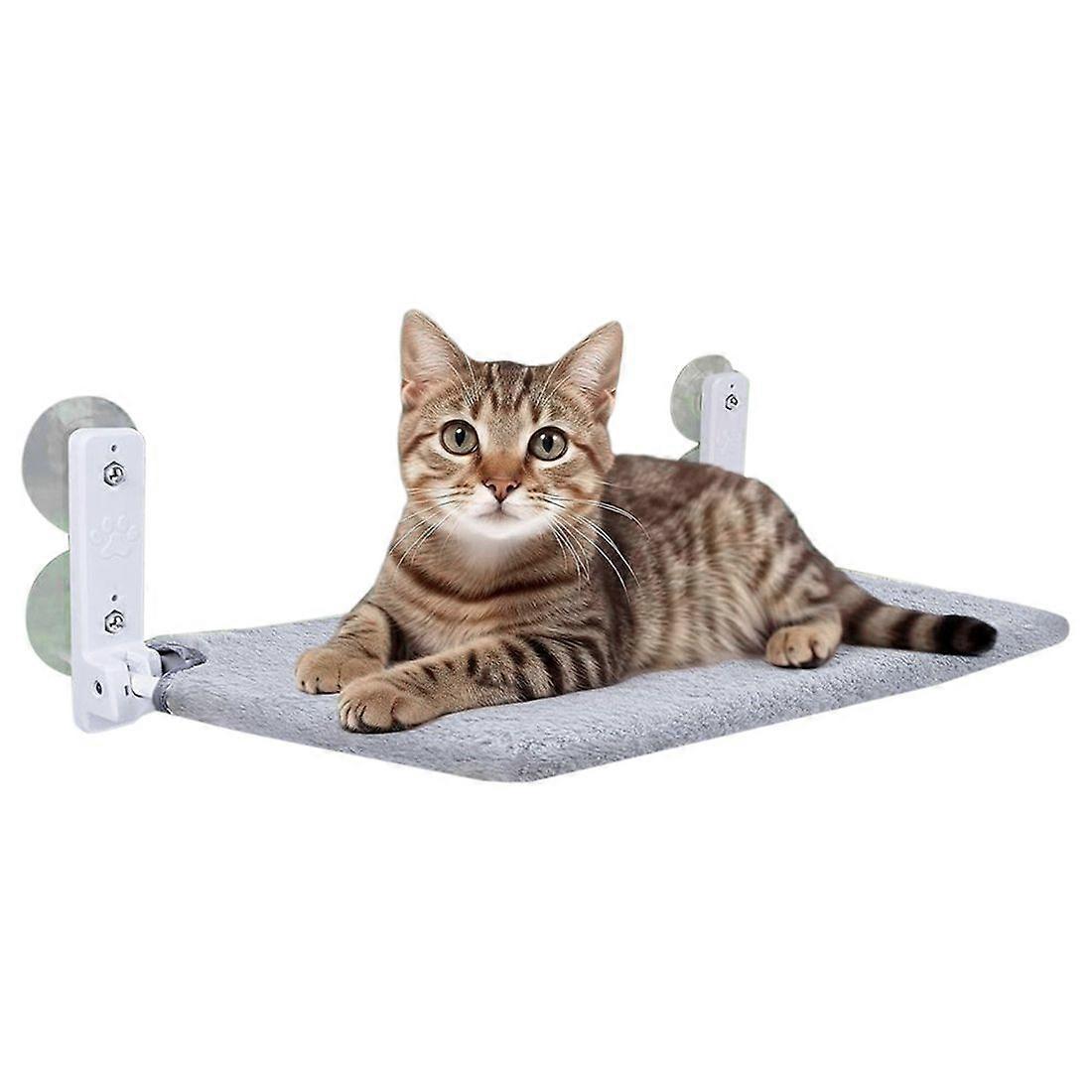 Cat Hammock with 2-in-1 Reversible Cover Suction Cup Foldable Hammock Suspended Cat Nest Bed Balcony Window Glass Cat