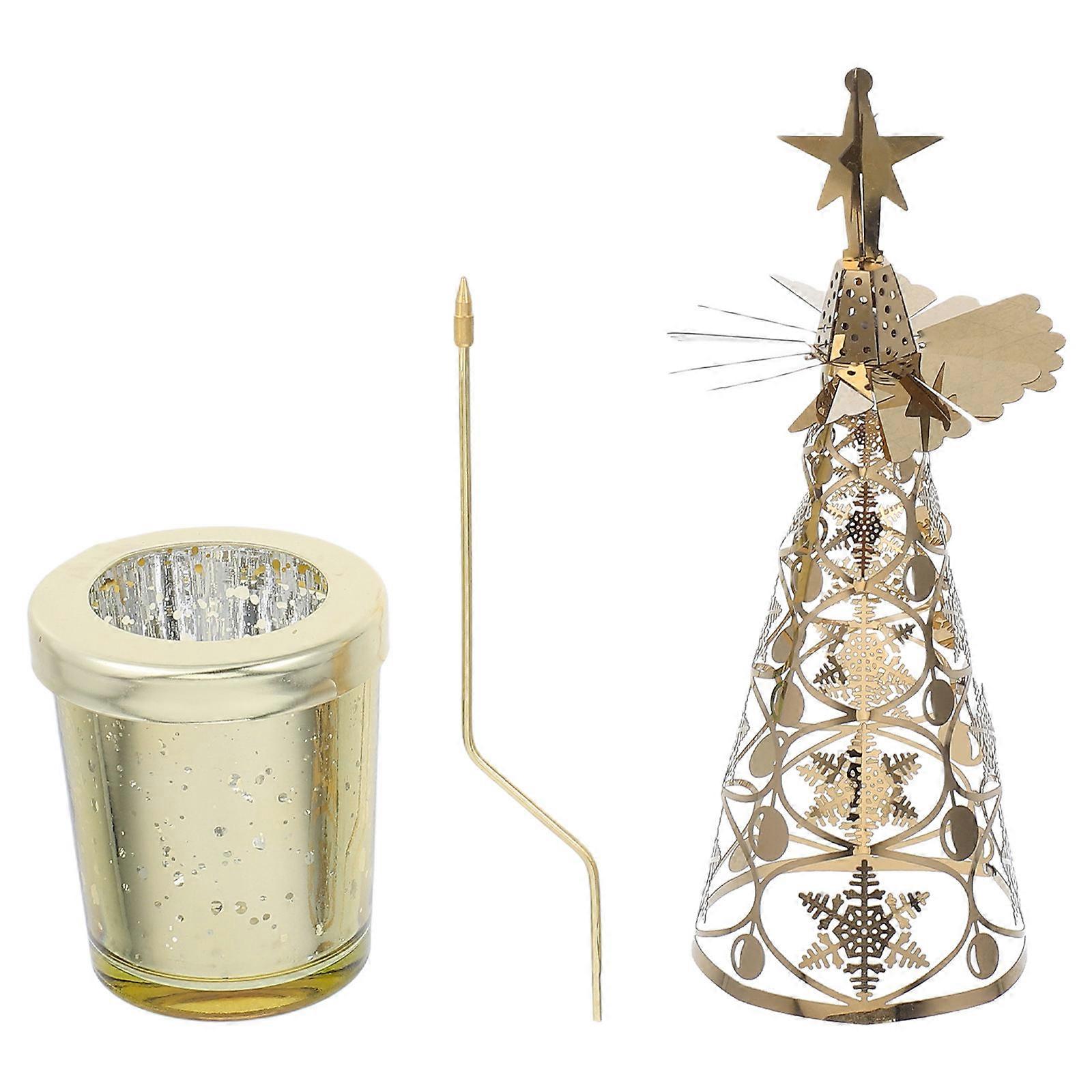 Christmas Rotating Candlestick Tea Light Holder for Christmas