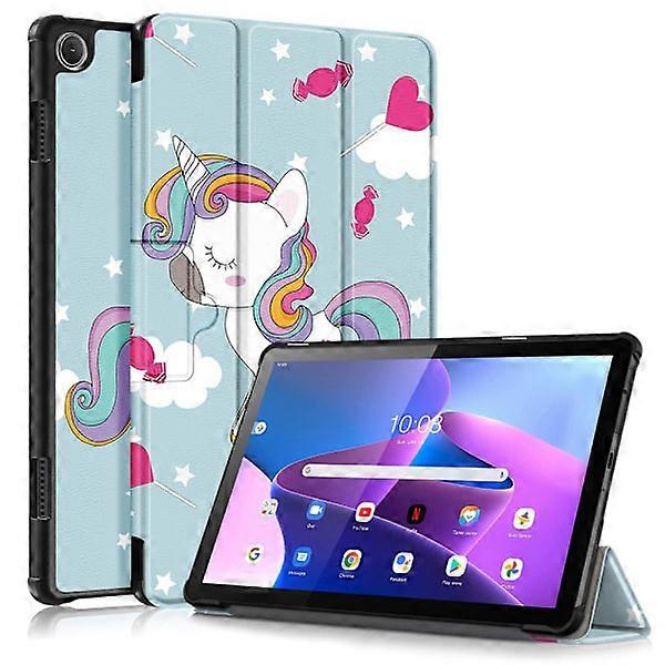 Compatible with Lenovo Tab M10 Plus (3rd gen) Case Tri-fold Unicorn