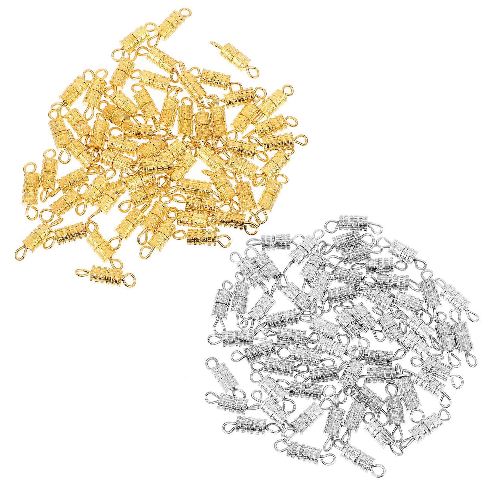 120pcs Screw Type Clasps Alloy for DIY Necklace