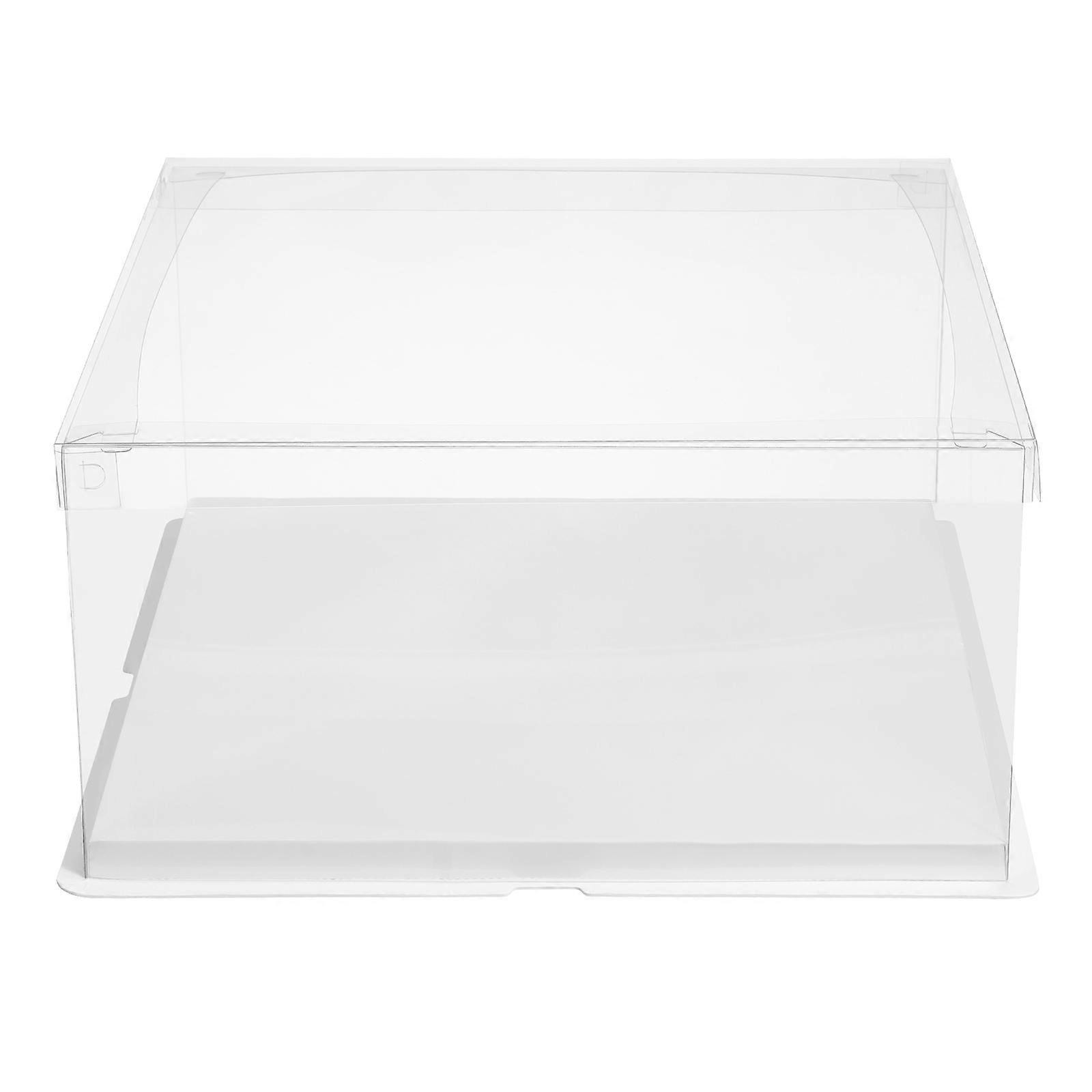 Square Clear Cake Box Transparent Plastic Birthday Celebration 1Pc