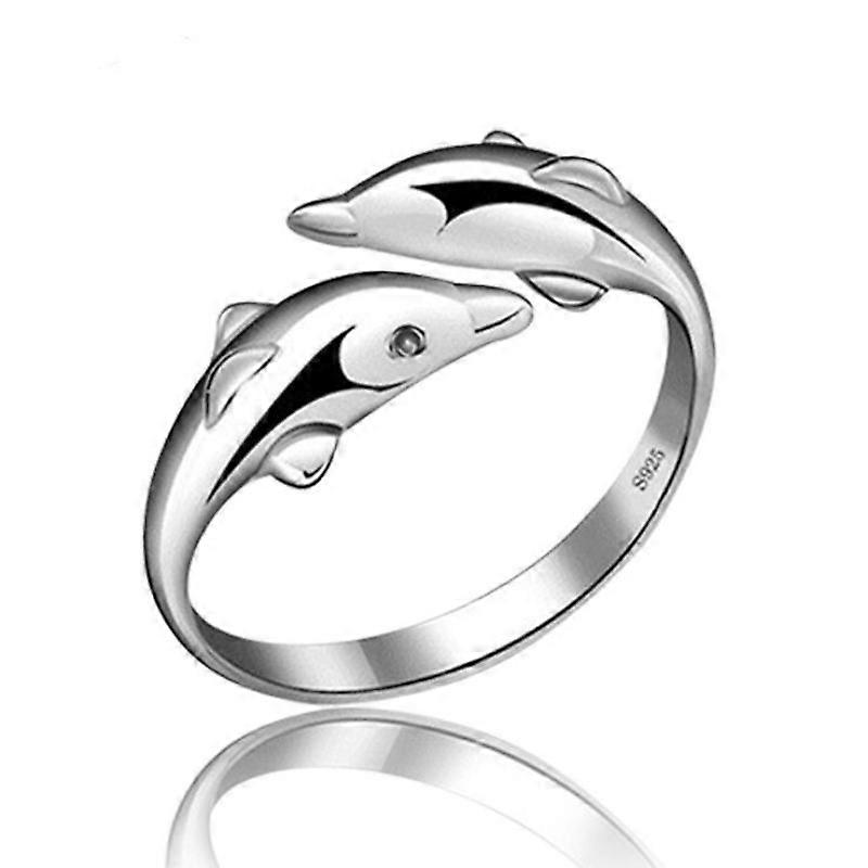 Open Ring, Fashion Minimalist Double Dolphin Versatile Women's