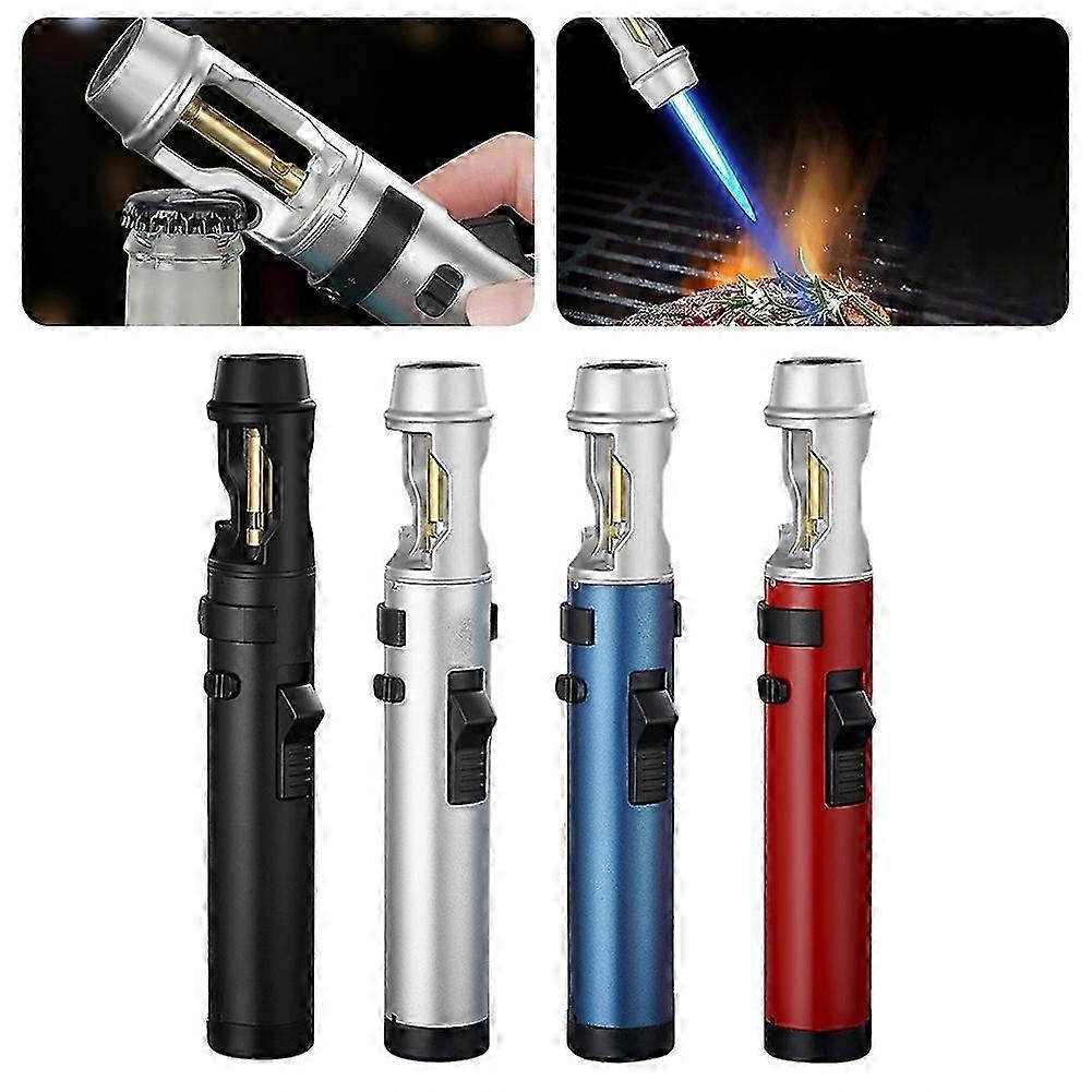 Windproof Butane Lighter Portable Lightweight Multi Use Lighter for Outdoor Camping  Red