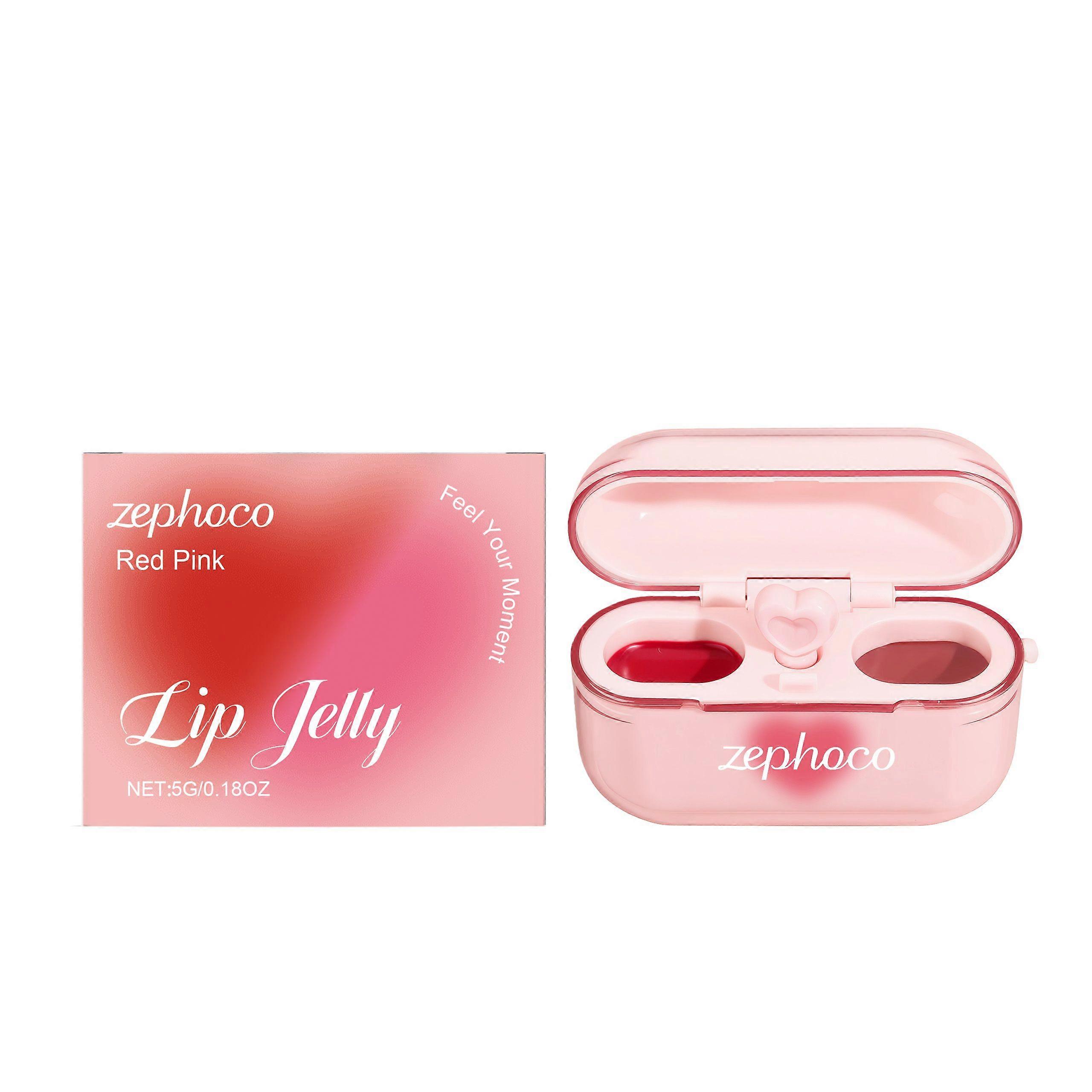 Zephoco Two-Tone Jelly Lip Gloss, Glossy And Delicate, Lightweight, Natural, Smooth, Versatile For Everyday Makeup
