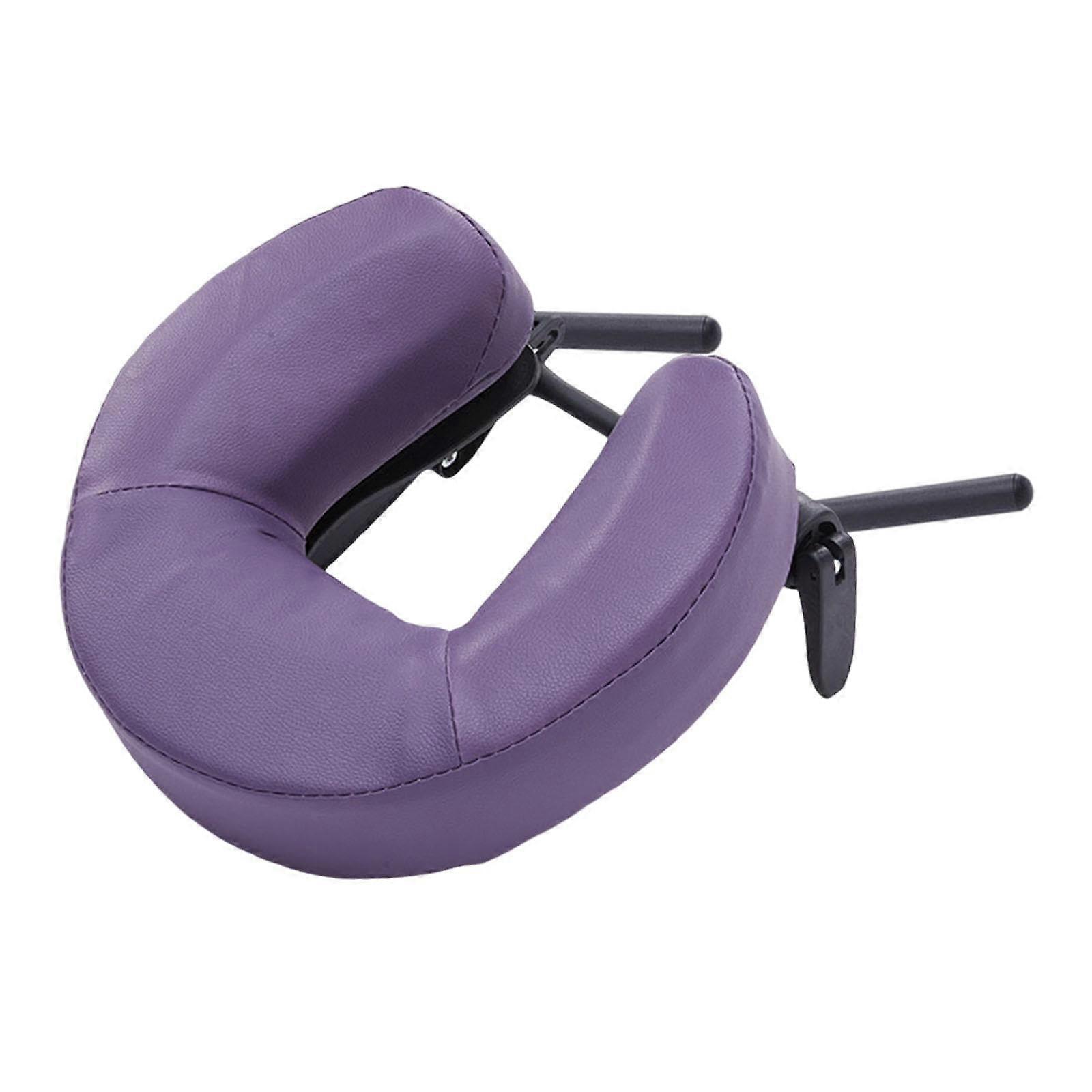 Adjustable Violet Massage Table Face Cradle with Pillow, Ergonomic Headrest for Spa and Salon