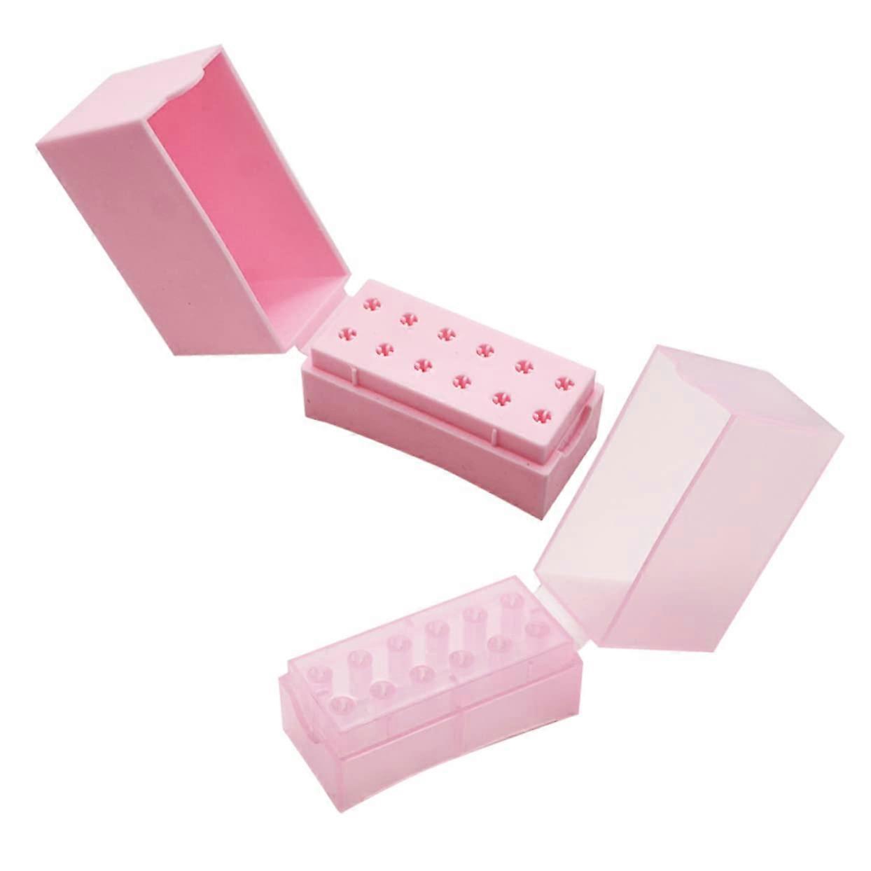 Nail Drill Bit Holder and Organizer Storage Case for Manicure Tools, 2pcs Secure Slot Design