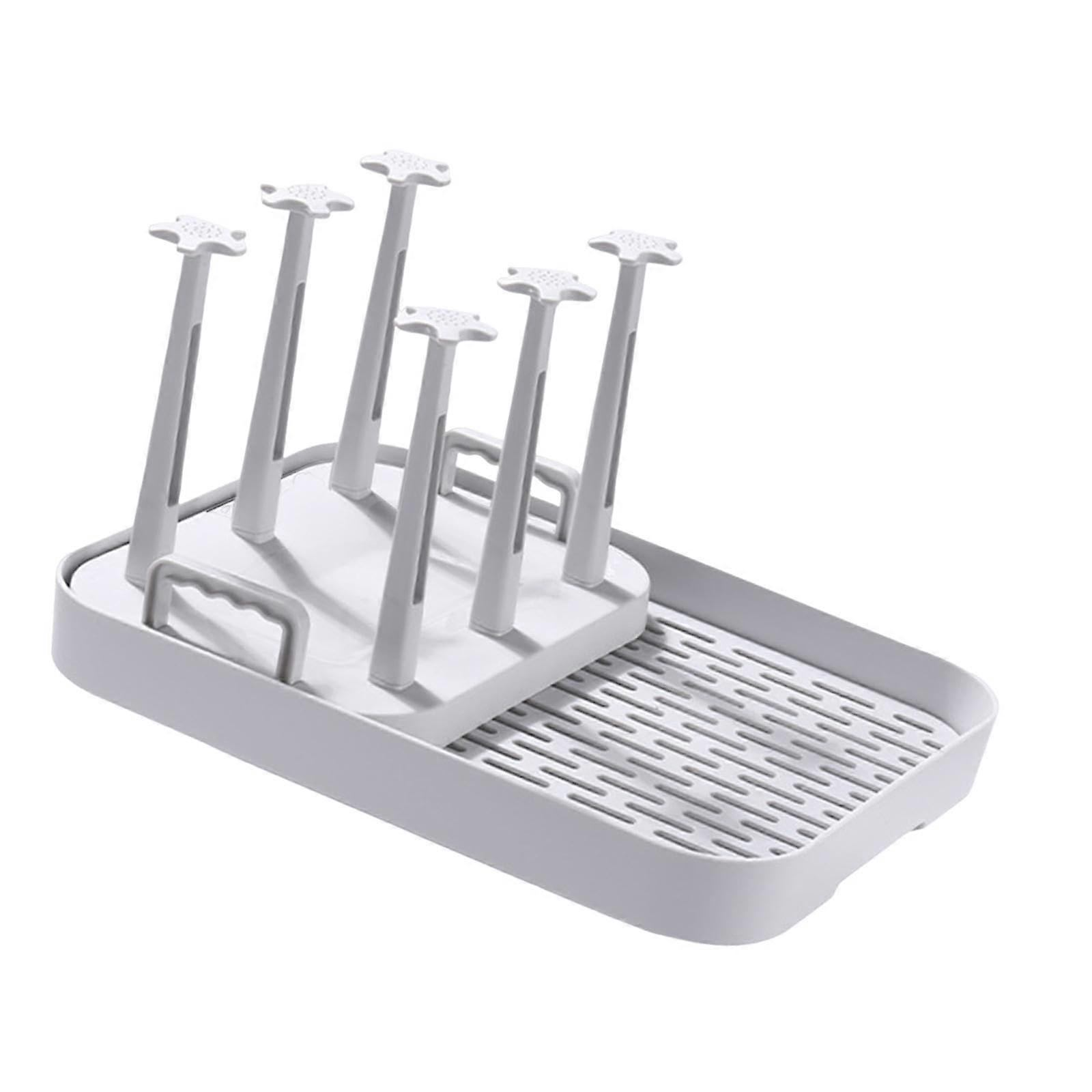 Bottle Drying Rack with 6 Cup Capacity, Sturdy SpaceSaving Cup Drainer for Kitchen Countertop