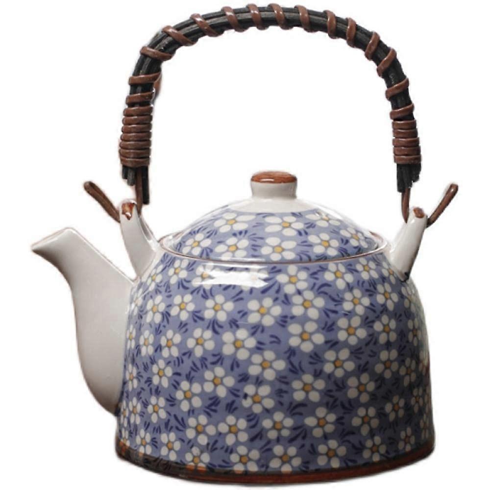 Large Capacity 900ml Japanese Ceramic Teapot with Infuser and Loop Handle for Loose Leaf Tea