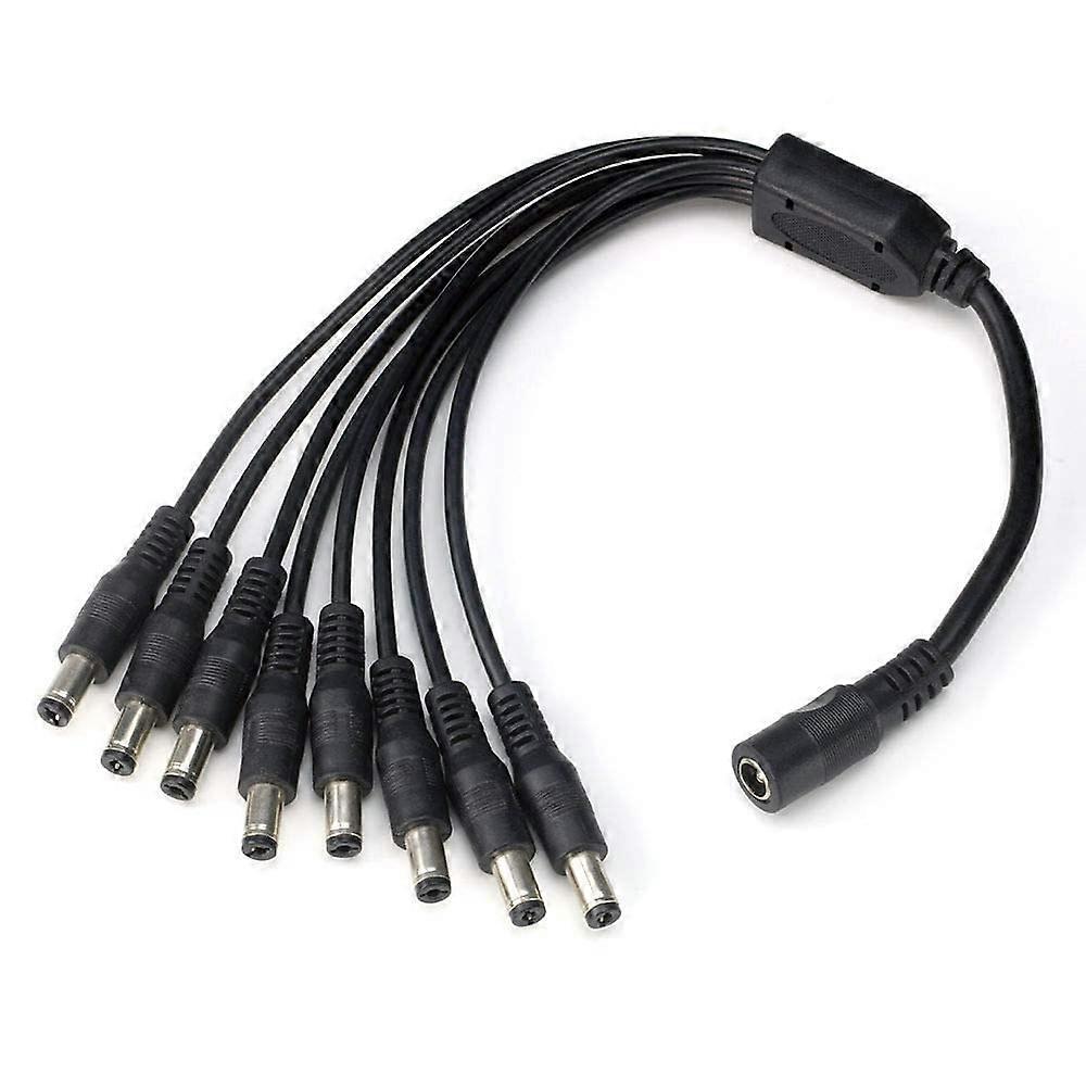 DC 1 to 8 Power Splitter Cable for CCTV Security Cameras, Power 8 Devices Simultaneously
