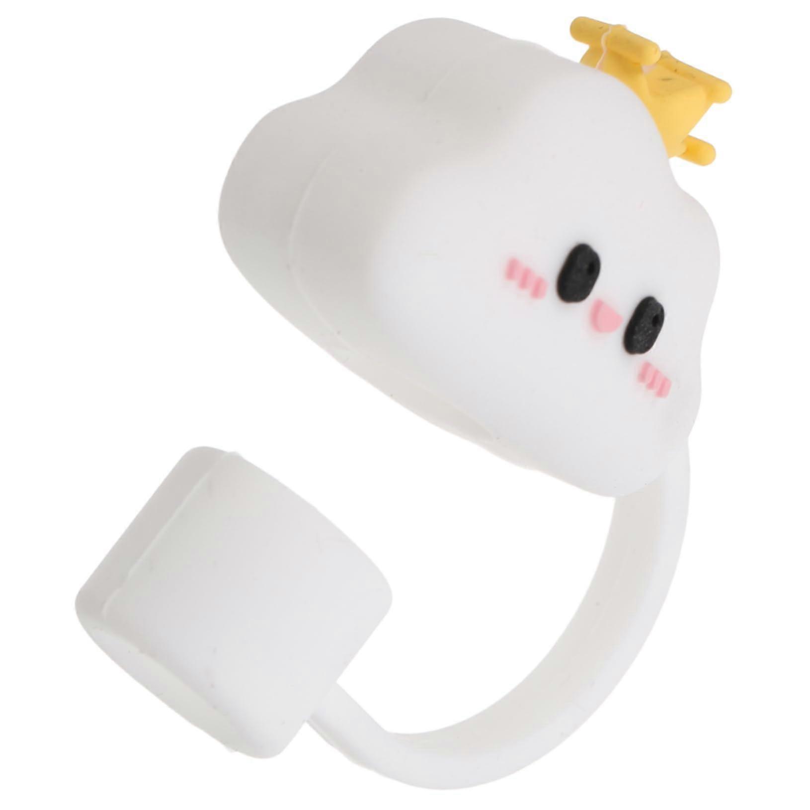 Silicone Straw Covers Cute Cloud Shape Reusable Leakproof Dust Caps for Tumblers Drinks