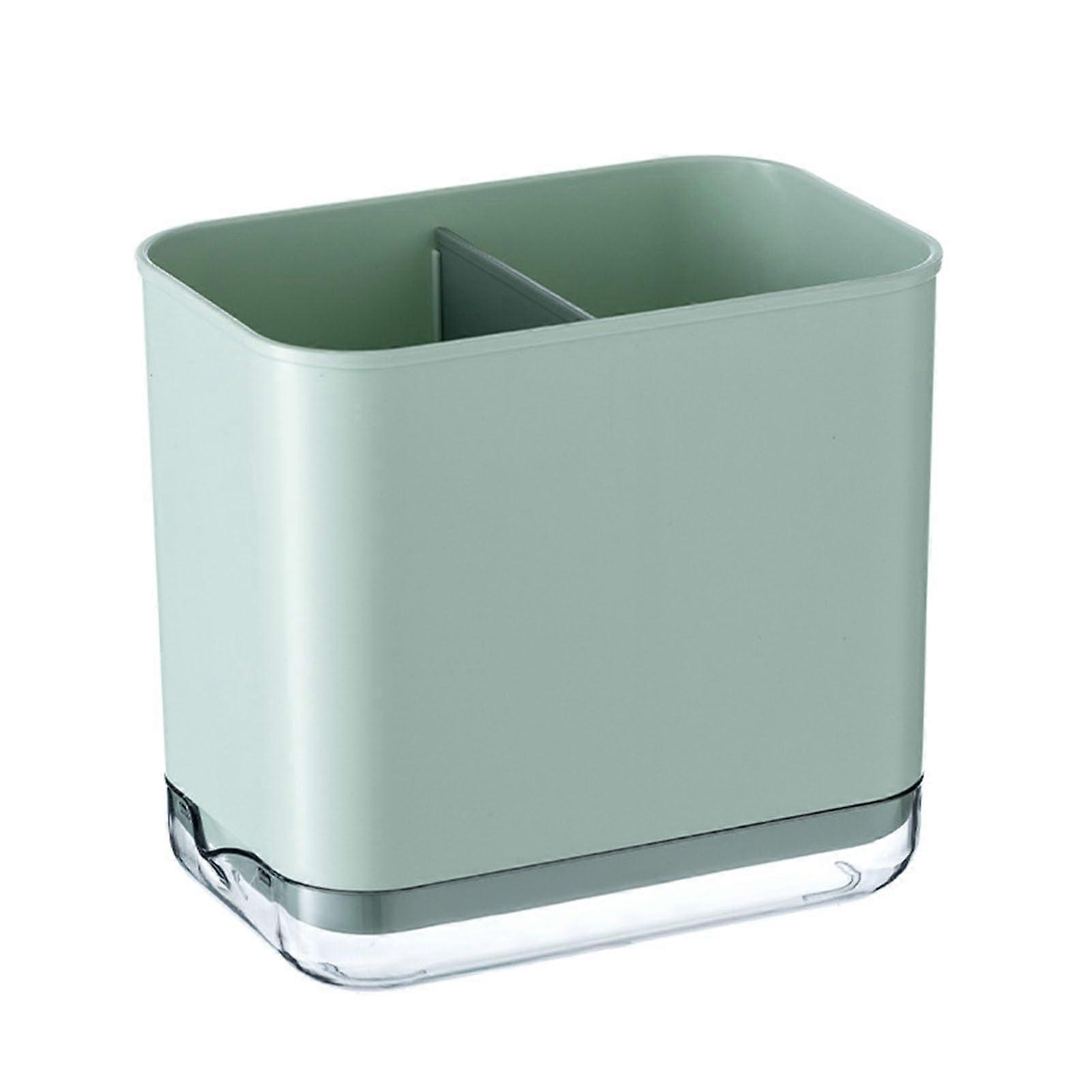 Utensil Holder with Classification Storage and SelfDraining Base for Chopsticks Spoons Forks Green