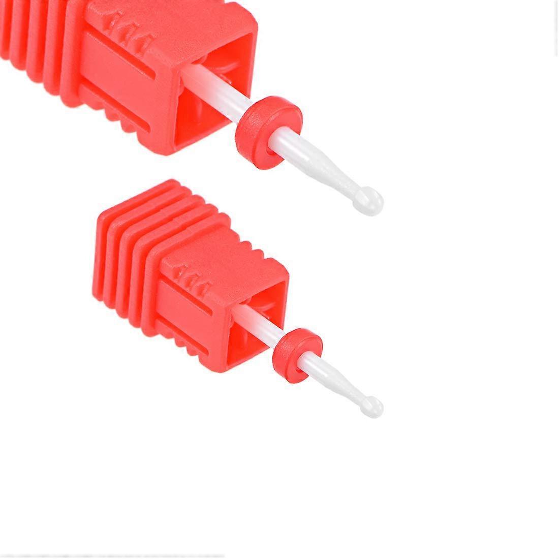 2pcs Ceramic Nail Drill Bits 3/32 Inch Fine Grit for Manicure Pedicure Cuticle Shaping