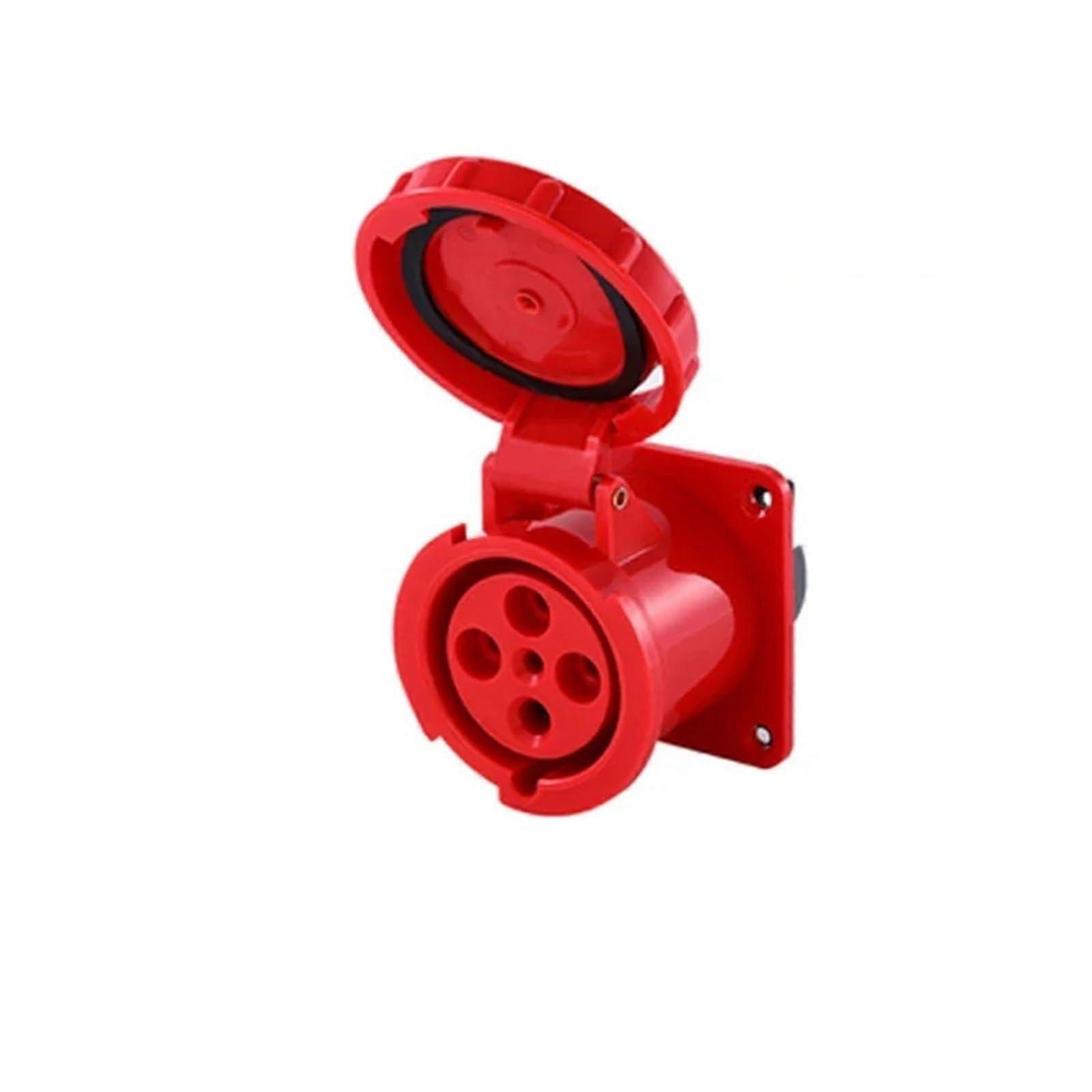 63A IP67 Industrial Plug and Socket, 4P Panel Mounted Waterproof Dustproof Electrical Connector