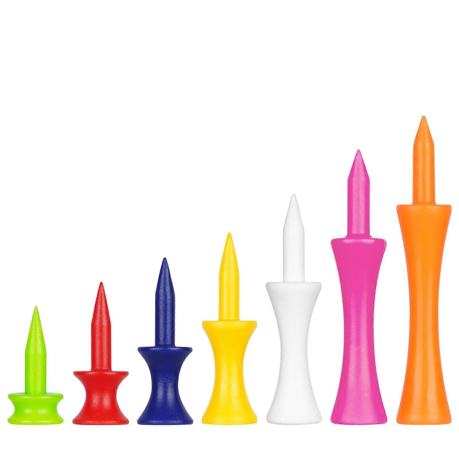 Golf Tees Set 84PCS Multicolor Durable Plastic Multiple Heights for Practice and Training