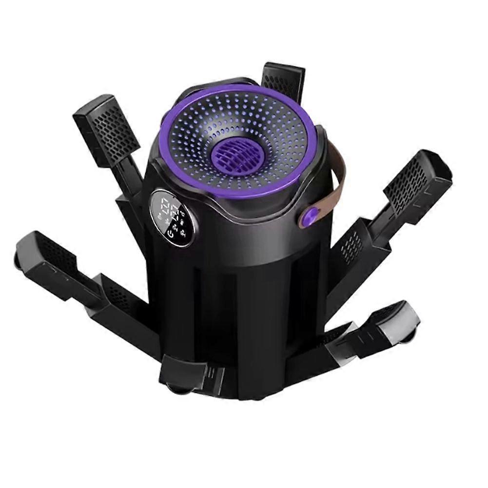 Portable Foldable Electric Shoe Dryer Fast Drying Shoe Dryer with Timer Adjustable Temperature Compact Black EU Plug