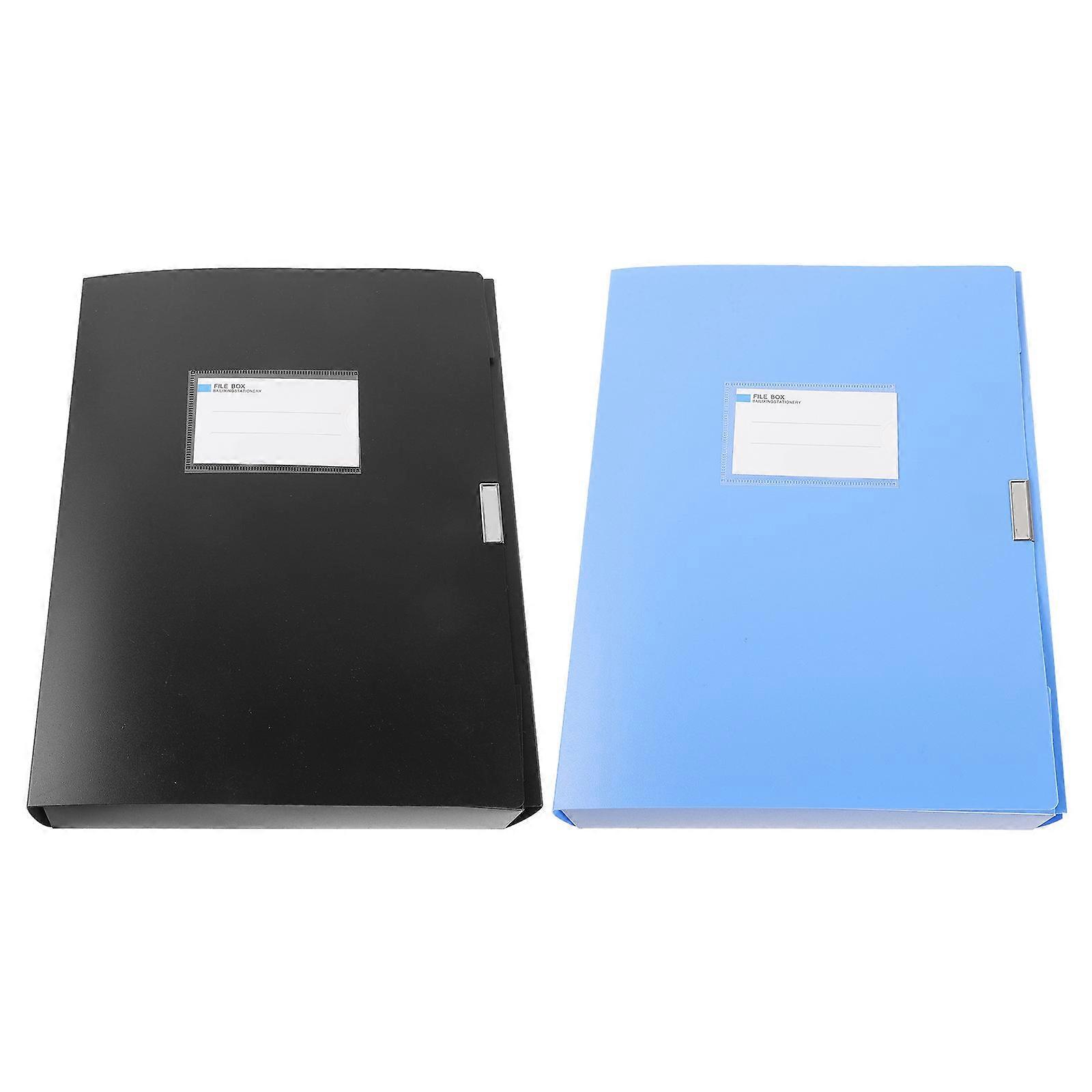 File Folder Organizer PP File Storage Box for Home Use 2Pcs Large Capacity