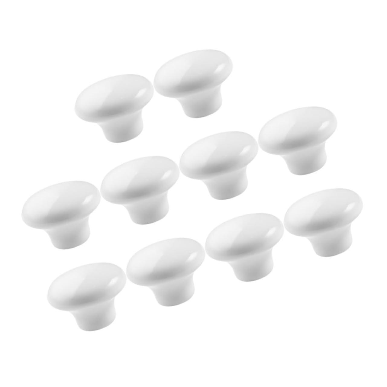 10pcs Vintage Ceramic Cabinet Knobs Single Hole Drawer Pulls Satin Finish Durable
