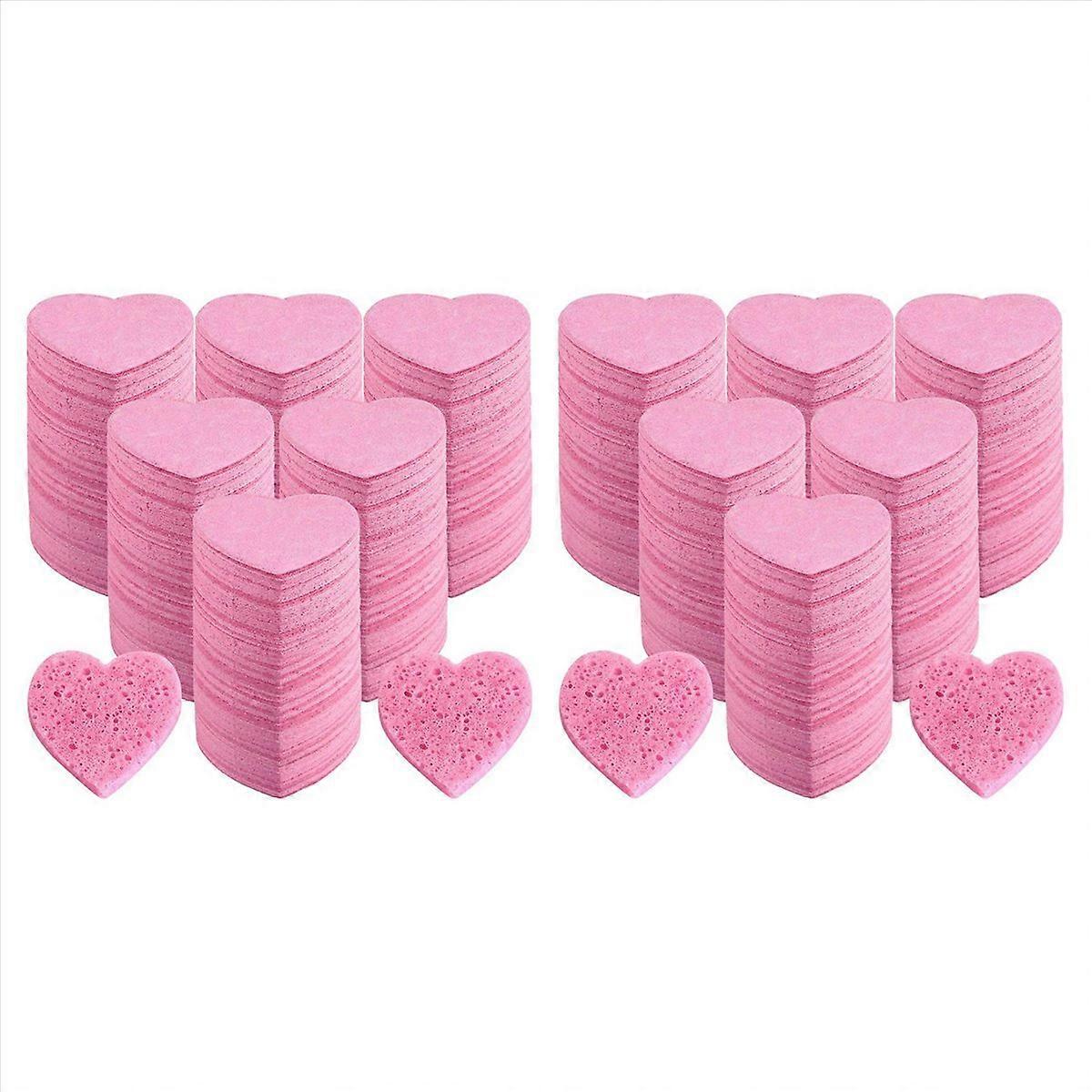 100 Count Compressed Sponges Heart Shape Face Sponges