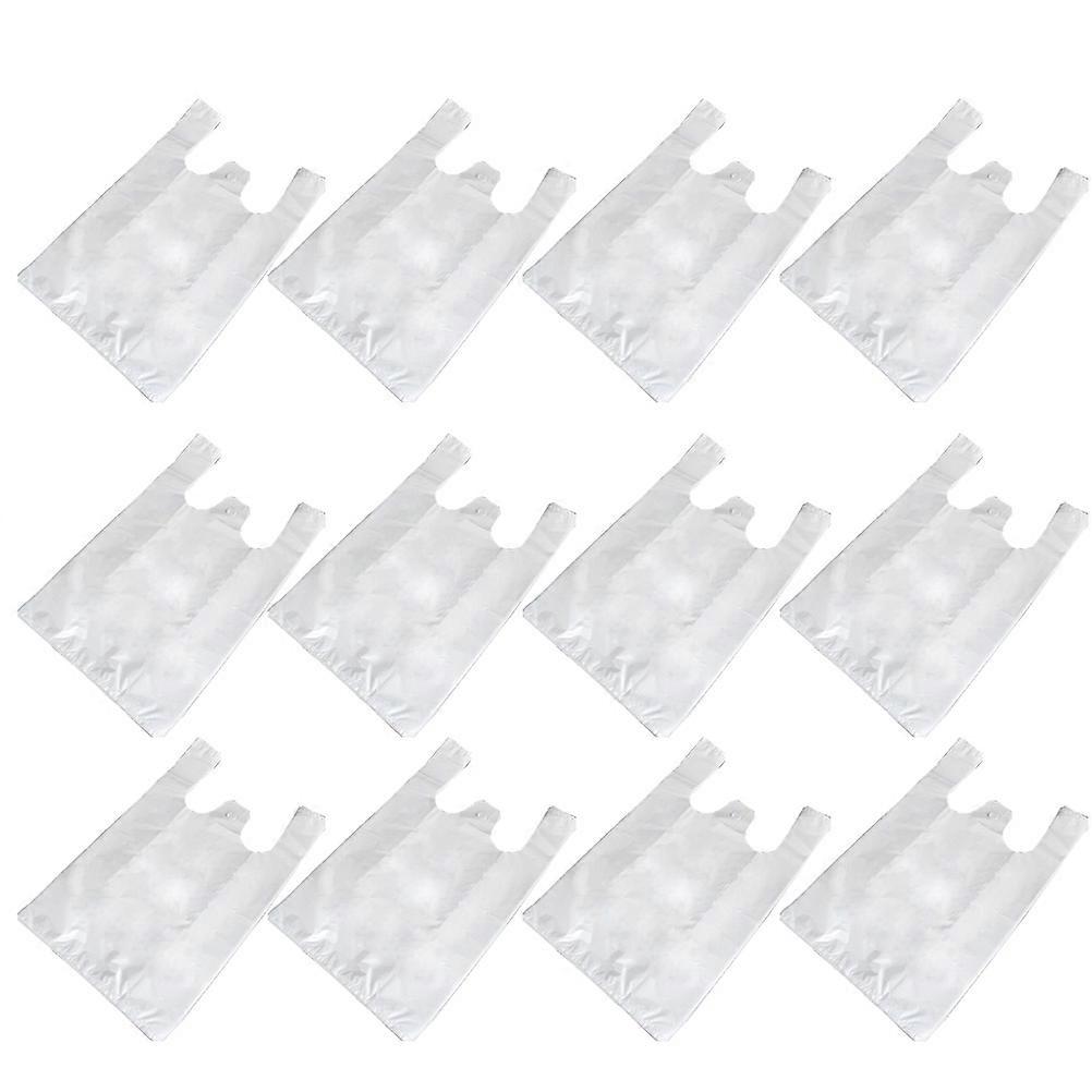 Transparent Plastic Bag Handled for Storage Use 100Pcs Durable Reusable Bags