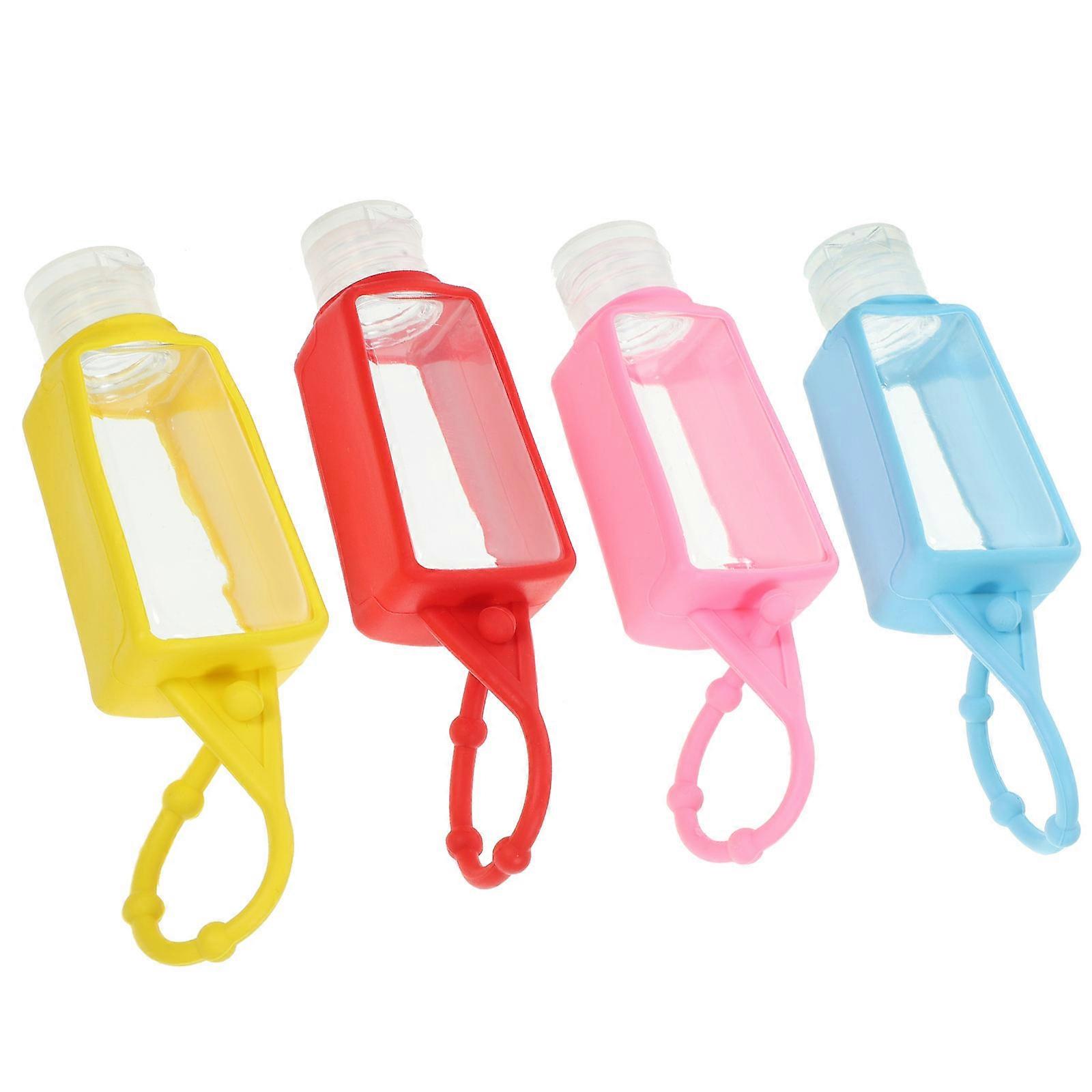 Hand Bottles for Storage Use 4Pcs Plastic Leak Proof Silicone Sleeve Containers