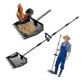 Weatherproof Metal Poultry Waste Remover With Extended Rod For Simple Cleaning  Blue