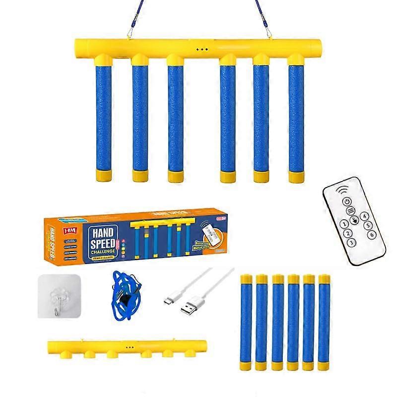 Reflex Training Game with Remote, Adjustable Speed Levels, Hand Eye Coordination Challenge Blue