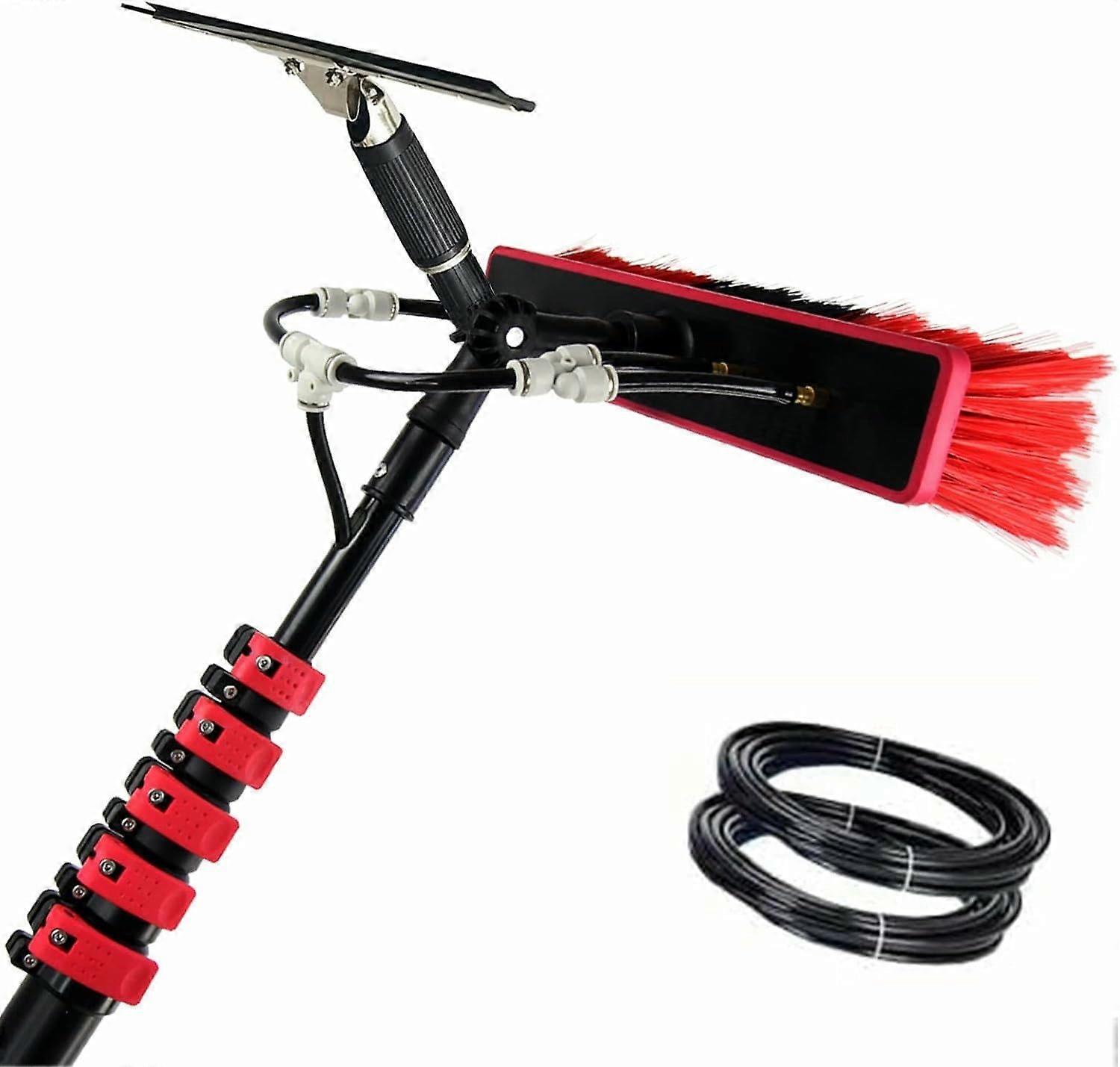 10.8M Telescopic Window Cleaning Pole with Squeegee, Water Fed Extendable Cleaning Kit