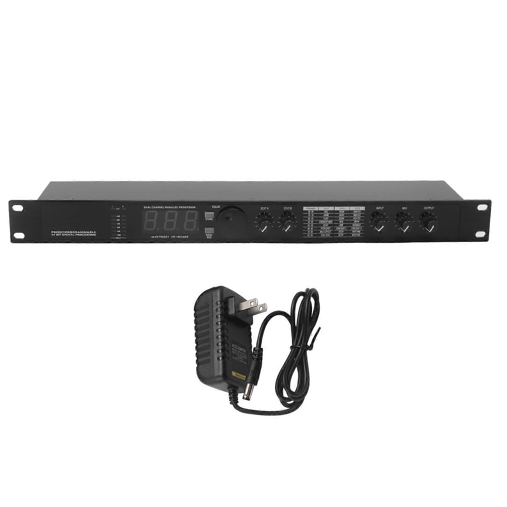 Professional Digital Reverberation Multi Effect DSP Processor Audio Processor Equalizer US PLUG