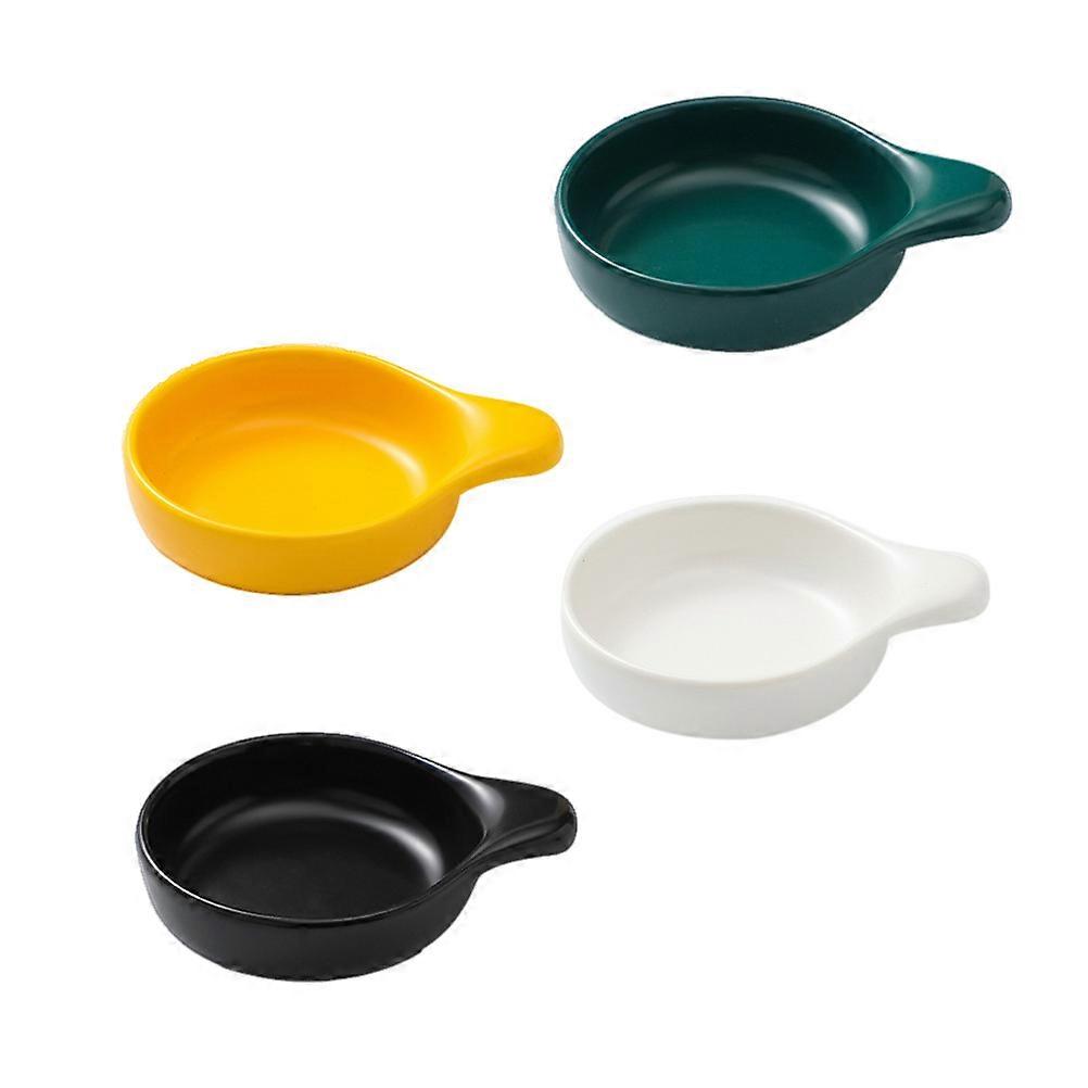 Assorted Color Ceramic Appetizer Plates for Serving 4Pcs Set