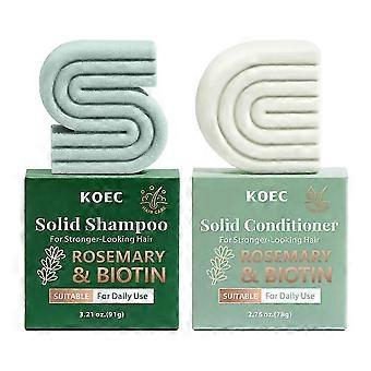 Conjunto de Shampoo e Condicionador de Alecrim e Biotina para Crescimento Capilar - Shampoo e Condicionador Fortalecedores, Espessantes e Volumizadores Bar-gx