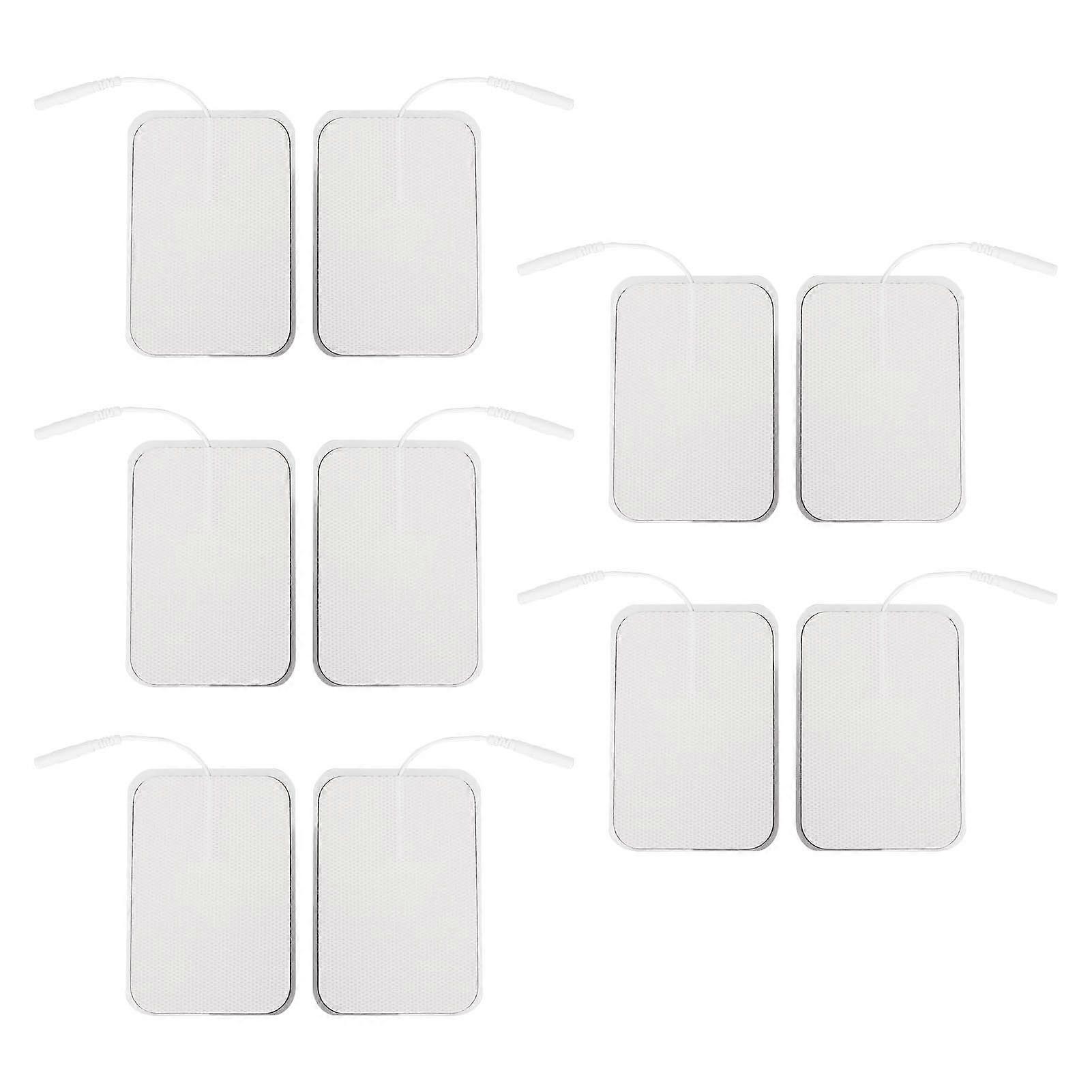10pcs Rectangular Electrode Pad Self Adhesive Electrode Patch Replacement Accessory for TENS Machine 2mm / 0.08in