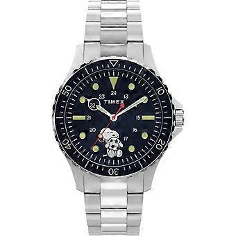 Timex Mens Peanuts Football Blue Dial Stainless Steel Bracelet Watch TW2Y53900 | Acotis