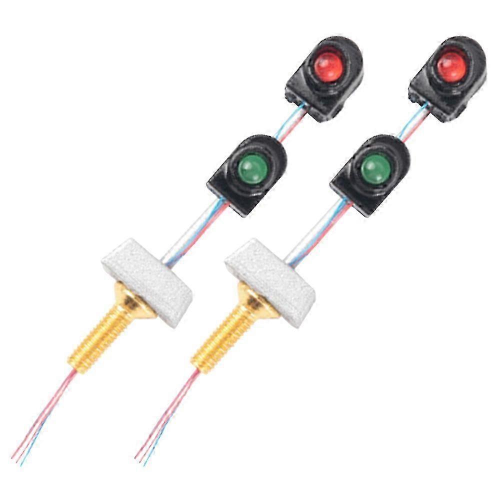 Fire Train Model Road Signal Light Model for Decor 2Pcs Durable ABS Material