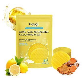 40-120 discos limpiadores de ácido kójico con cúrcuma y ácido cúrcuma - Discos faciales exfoliantes suaves para eliminar manchas oscuras y células muertas de la piel - MEDIA