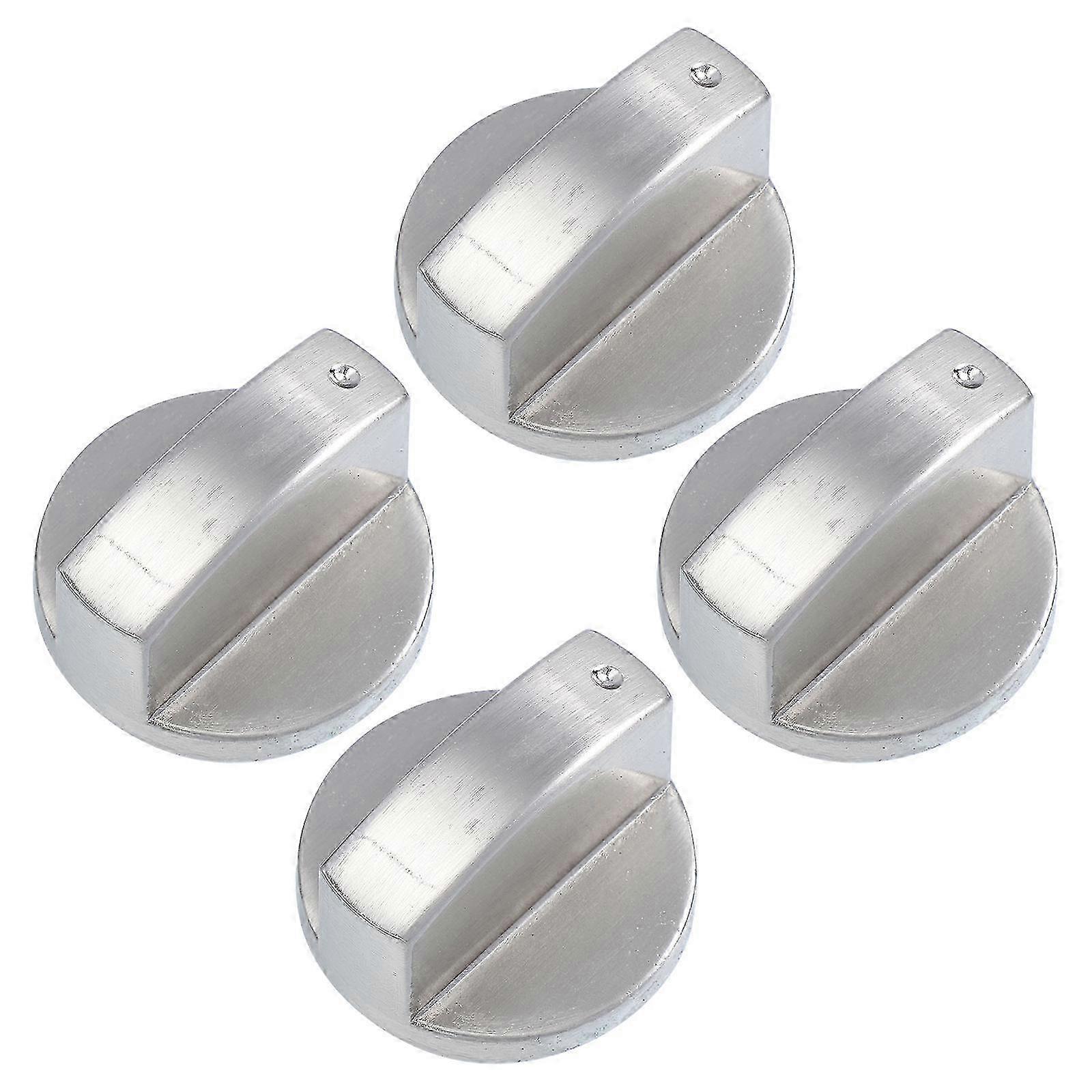Durable Zinc Alloy Stove Knobs for Easy Grip and Control Silver 4 Pieces