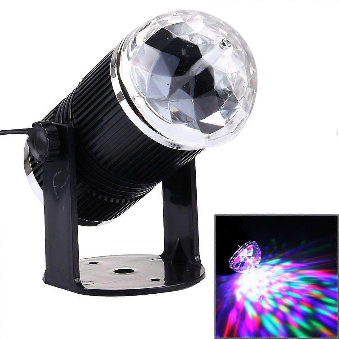 3W Mini Rotating Magic Ball LED Stage Light EU Plug multicolour