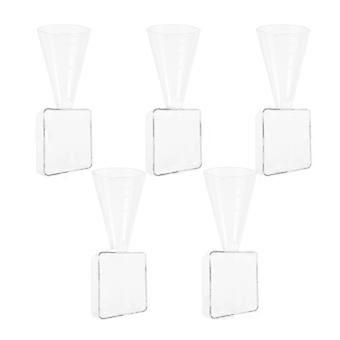 5pcs Plástico Measurement Cup Barber Transparente Hair Dyeing Perm Scale Cups