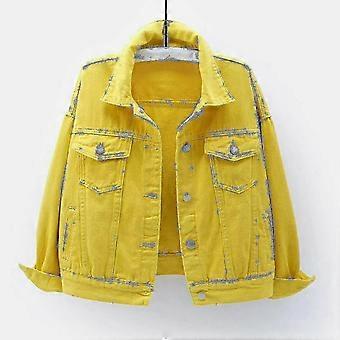 Warm Solid Long Sleeve Denim Jacket Outerwear for Women - Spring & Autumn Coats Style