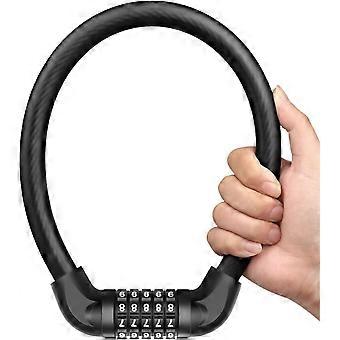 Heavy Duty Bike Lock - 5-Digit Combination Cable Bicycle Lock - Waterproof Motorbike Lock - Ideal (Pack of 1)