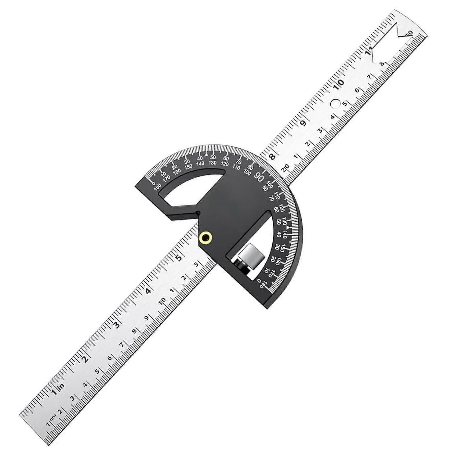 12 Inch Angle Gauge Woodworking Tool Precision Tracing Angle Ruler Multi-Function Adjustable Angle Protractor for Line Marking Circle