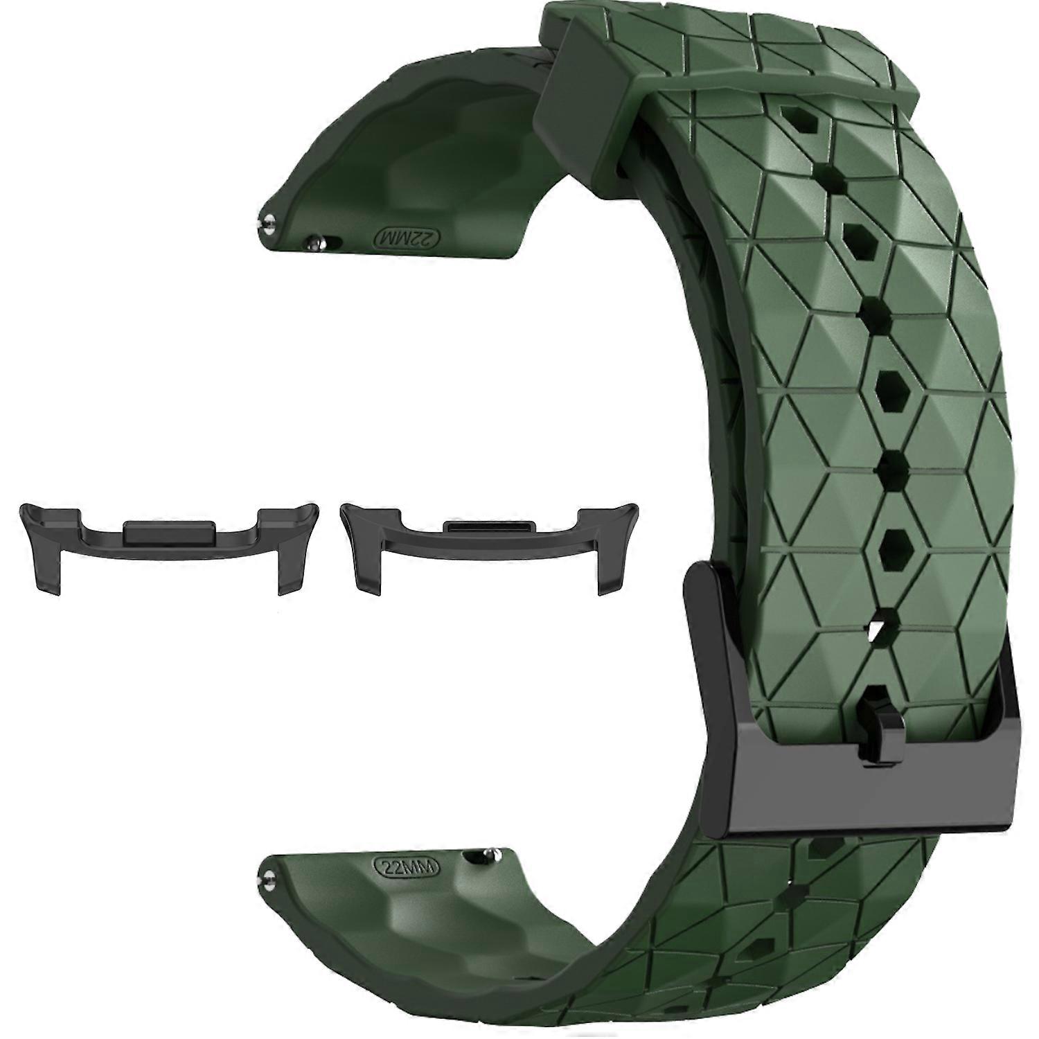 For Samsung Galaxy Watch 8 / 8 Classic / Ultra 2 Silicone Football Design Replacement Arm Band Dark Green
