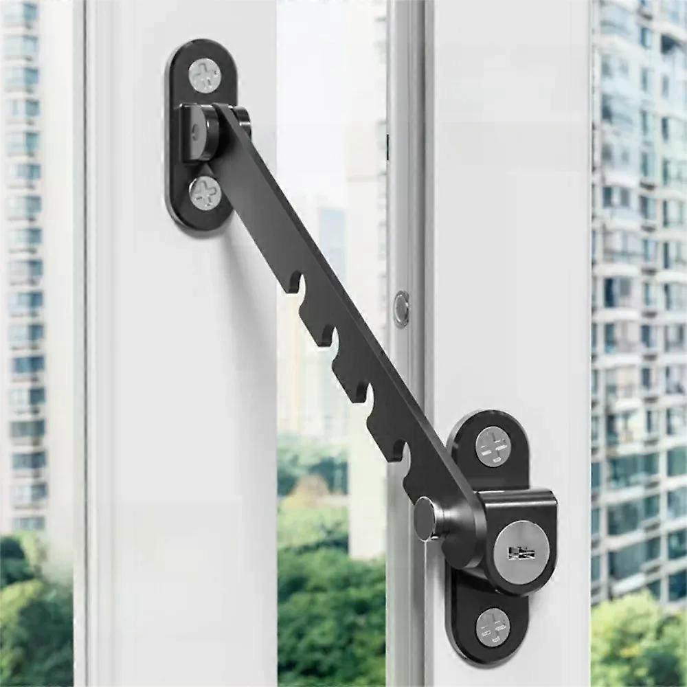 rtable Metal Window Blocking Lock Adjustable Windproof Window Limiter Blocker Multiple Gears Fixator Children Safety Lock