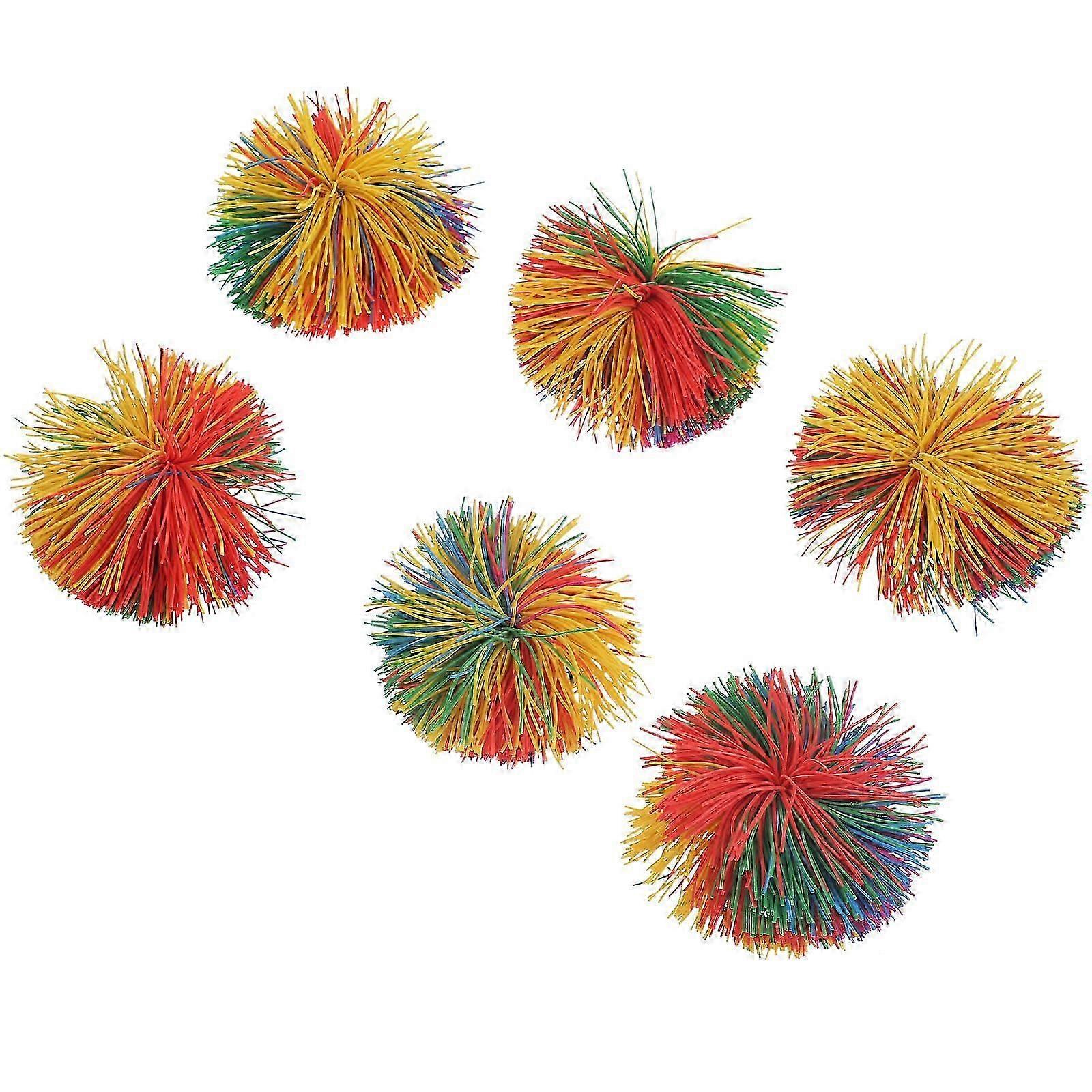 6Pcs Colorful Silicone Bouncing Fluffy Balls for Playing