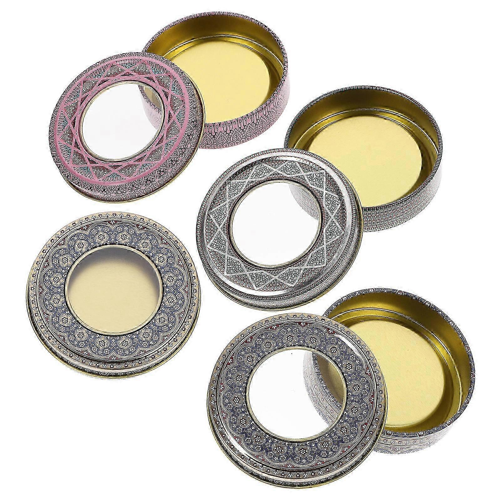 Saffron Storage Boxes Iron Containers compatible with Storage Use 4Pcs Assorted Color