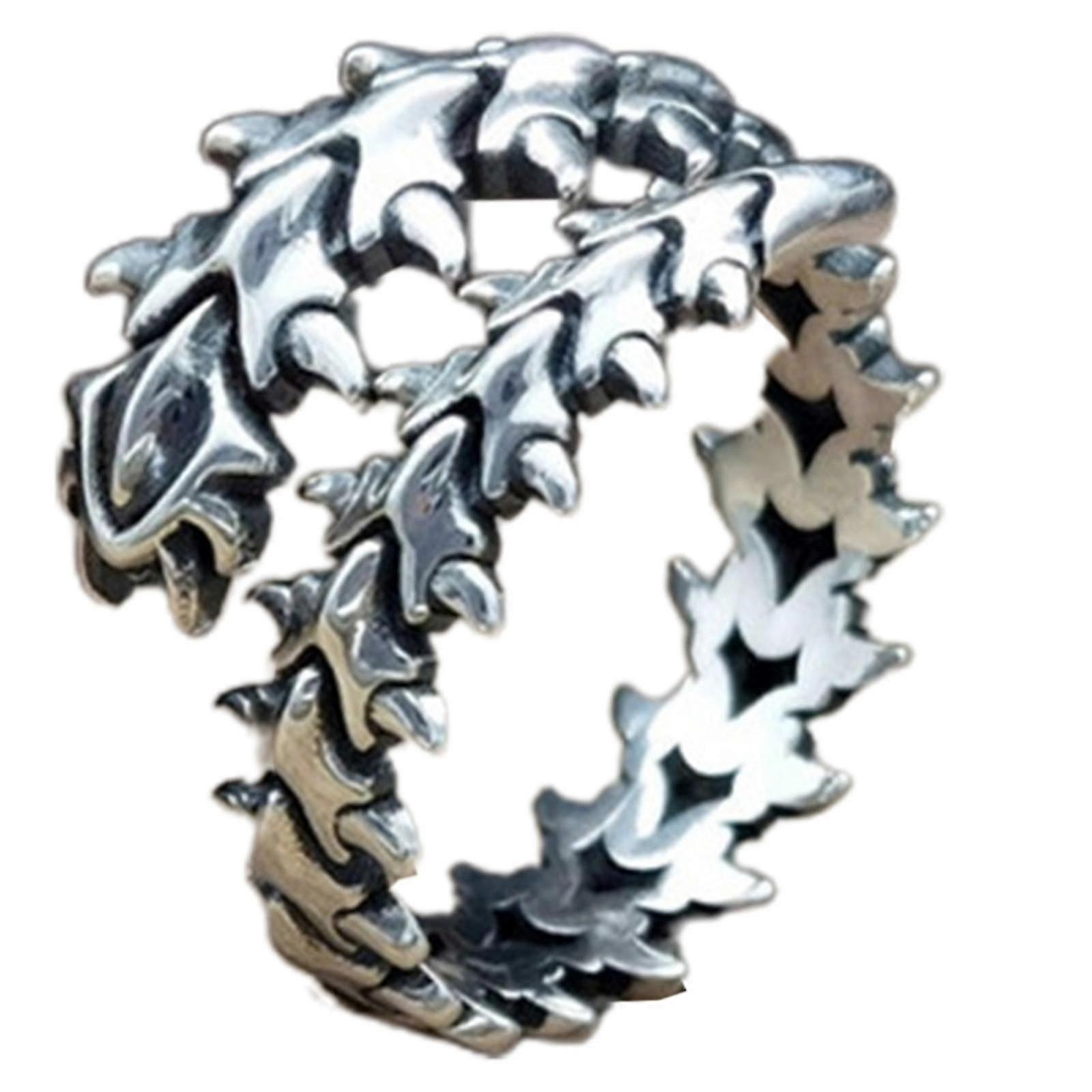 For Creative Spine Ring Gothic Open Ring Adjustable Fish Bone Ring For Boyfriend
