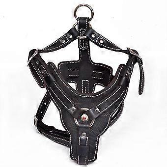 Real Leather Service Dog Harness Vest Training Working Dog Harnesses compatible with German Shepherd Labrador Husky Medium Large big Dogs