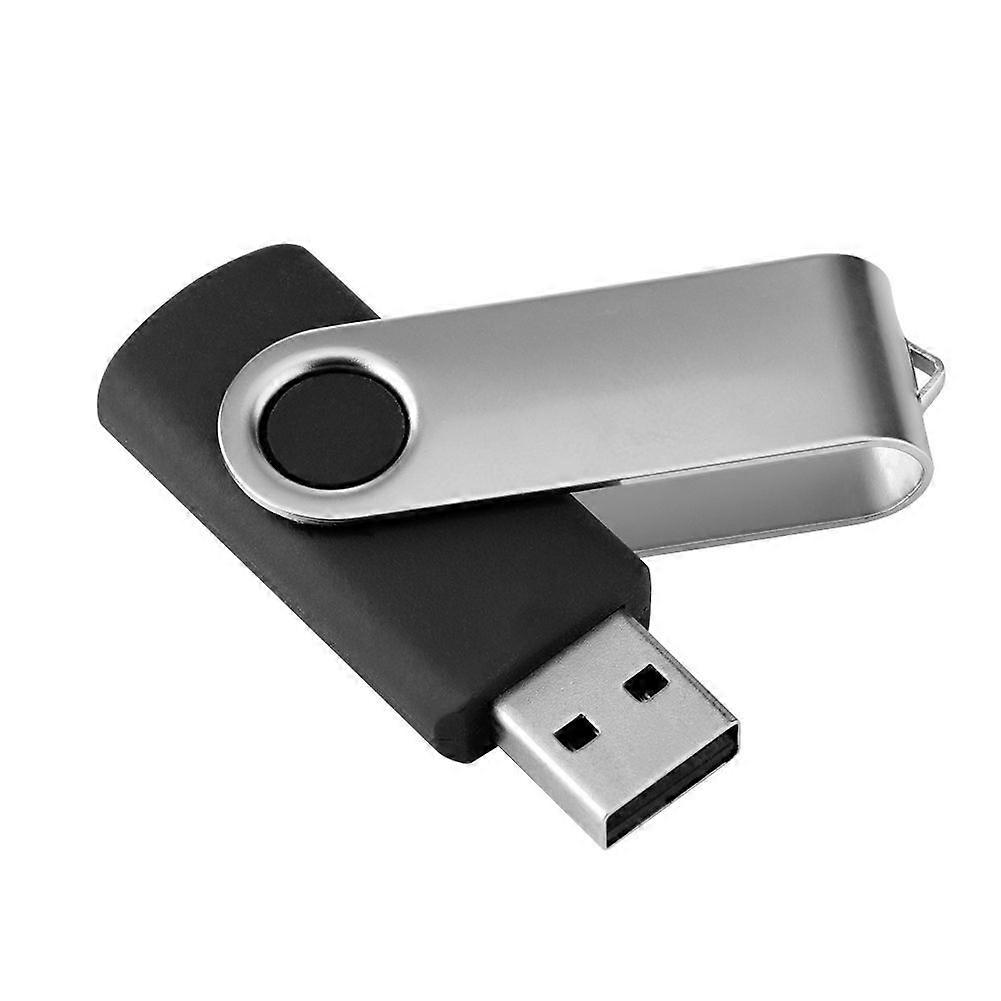 Rotatable Candy Colored USB 2.0 Memory Storage Device Thumb Flash Drive U Disk(Black 16G)