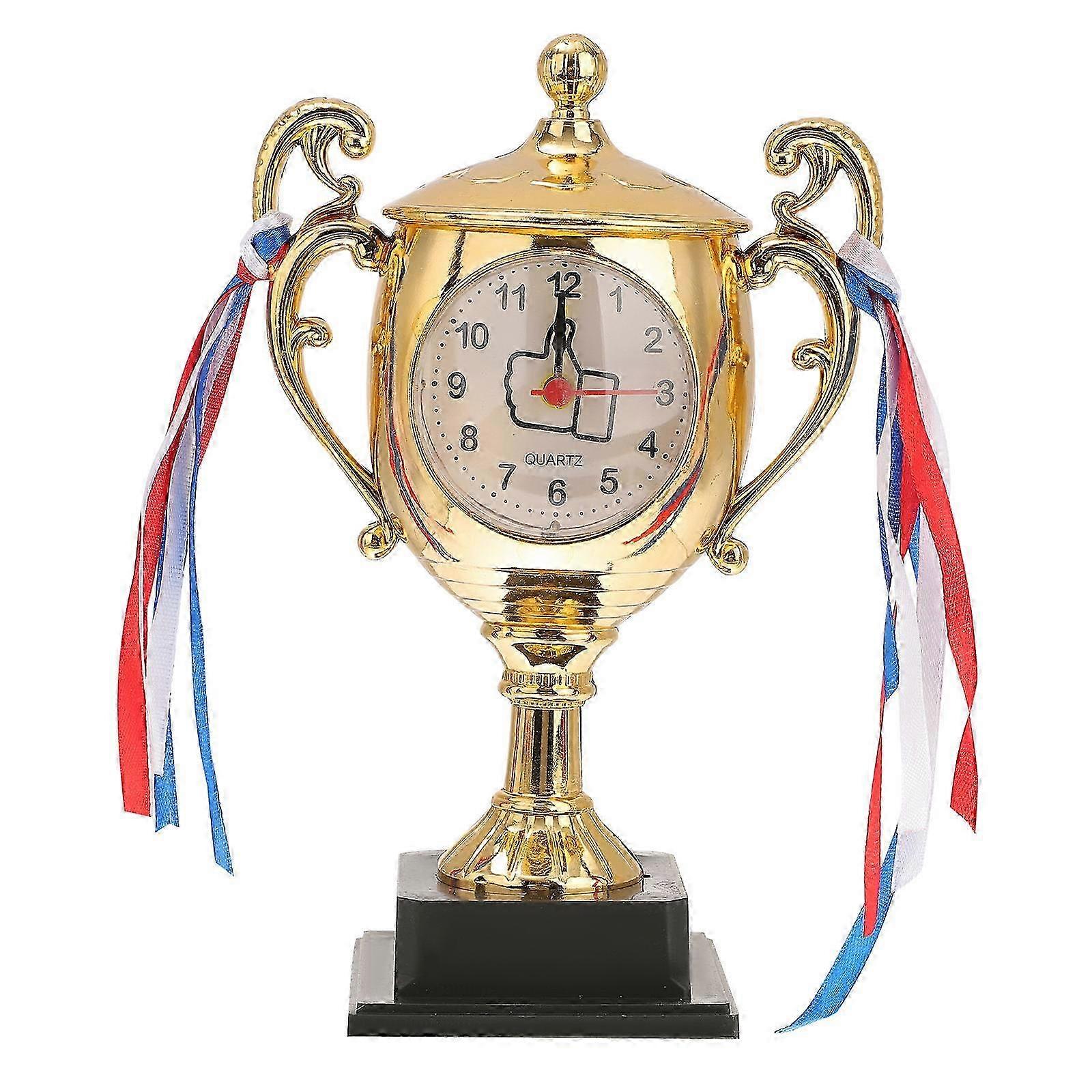 Graduation Gift Alarm Clock Trophy Shape 1Pcs Desktop Bedside Clock