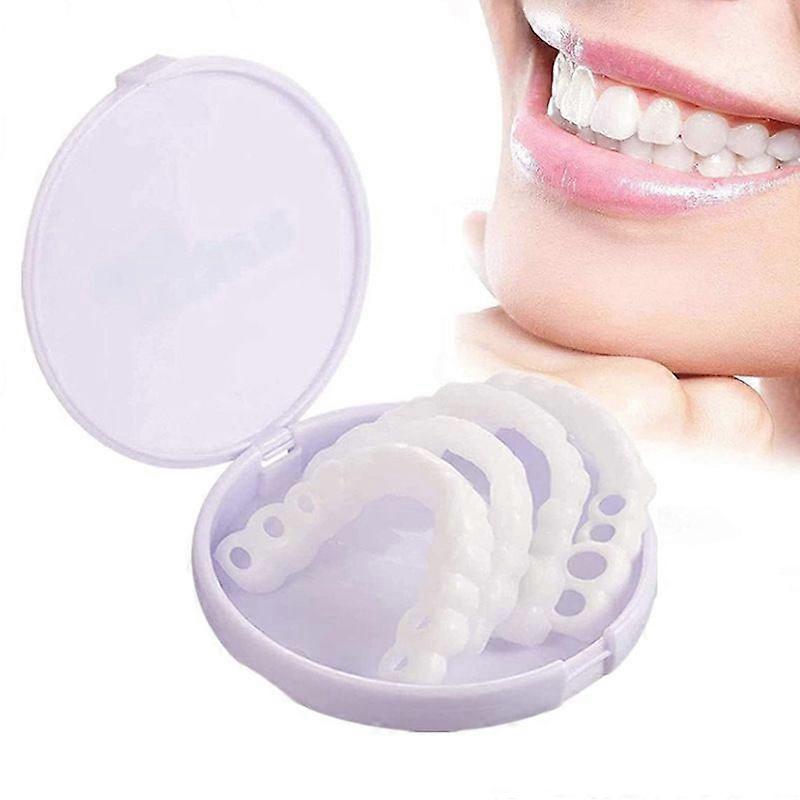 Adjustable Snap-On Dentures with Storage Case, Comfortable Fit, Easy Installation, 1 Pair