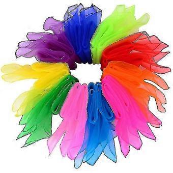 20 Pieces Dance Scarves Juggling Scarves Magic Scarves Rhythm Band Scarves, Multicolor, Square, 24 By 24 Inches -Suzuka N